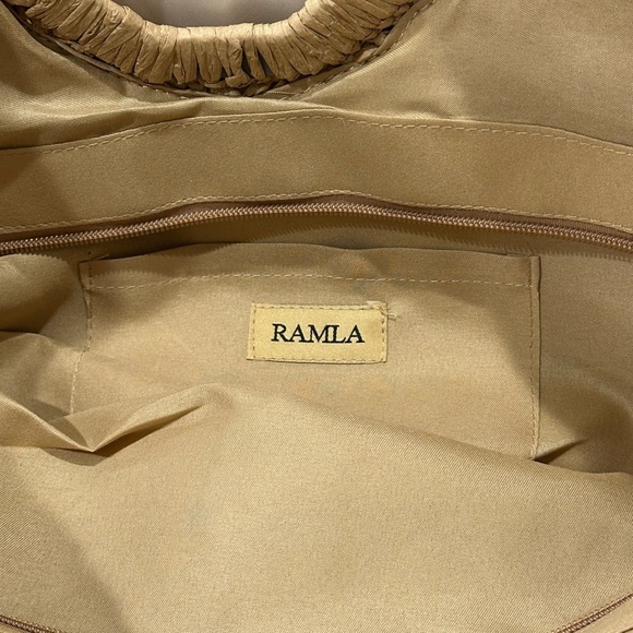 Ramla Raffia Bag Half Moon Woven Clutch Tan Beachy Boho Selling Sunset Straw NWT - Picture 7 of 12